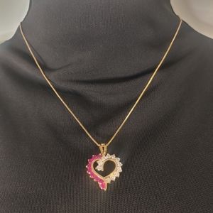 Sterling Silver/Gold Plated Heart Necklace